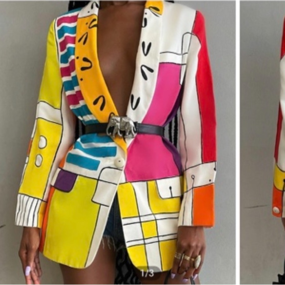 Abstract Print Blazer